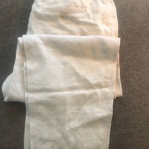 Crisp White linen slacks